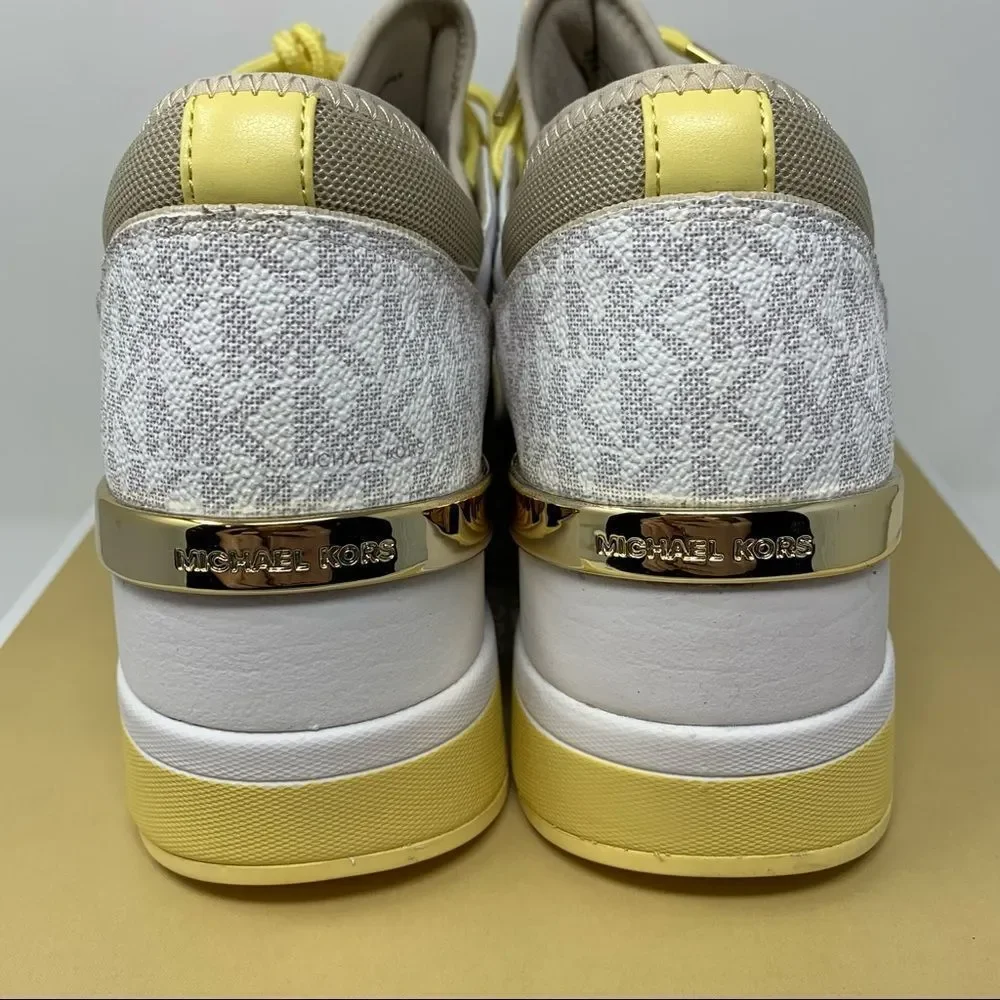 Michael Kors White and Gold Women's Sneakers - Picture 7 of 12